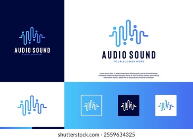 audio sound waves, digital sound illustration, graphic design template.