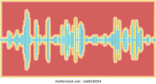 Audio soundwave graphics design. Vector sound wave line equalizer graph display.