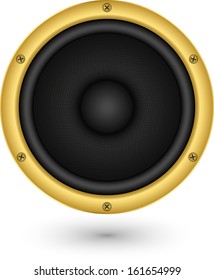 Audio speaker app icon, vector illustration 