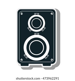 audio speaker bass musical equipment and technology device vector illustration