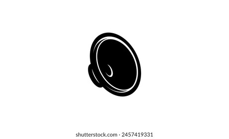 Audio speaker, black isolated silhouette