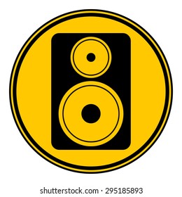 Audio speaker button on white background. Vector illustration.