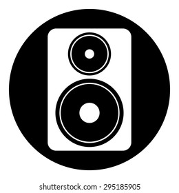 Audio speaker button on white background. Vector illustration.