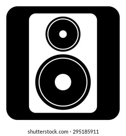 Audio speaker button on white background. Vector illustration.