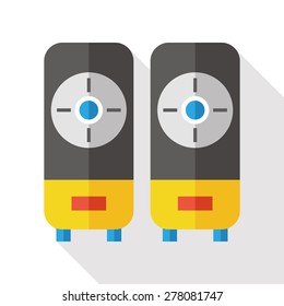 audio speaker flat icon with long shadow