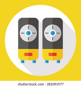 audio speaker flat icon with long shadow