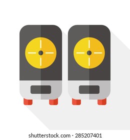 audio speaker flat icon with long shadow