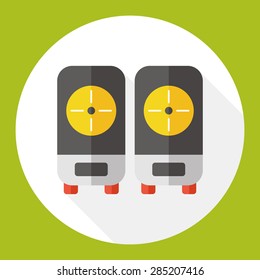 audio speaker flat icon with long shadow