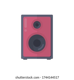 Ilustración plana del altavoz de audio. icono del vector del altavoz de audio. 