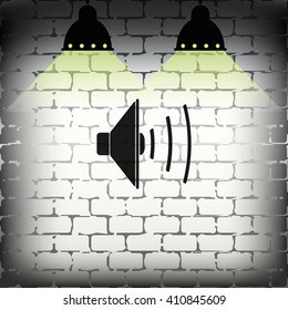Audio speaker icon.