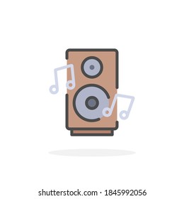 Audio speaker icon in filled outline style. For your design, logo. Vector illustration.