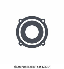 Audio speaker icon in flat style on white background vector illustration