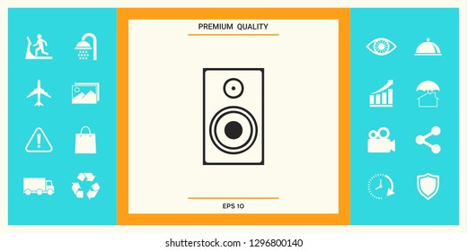 Audio speaker icon. Graphic elements for your design