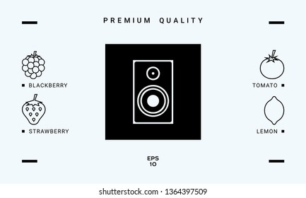 Audio speaker icon. Graphic elements for your design