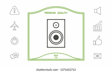 Audio speaker icon. Graphic elements for your design