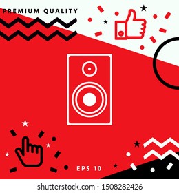 Audio speaker icon. Graphic elements for your design