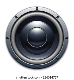 Audio speaker icon isolated on white background