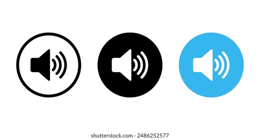 Audio, speaker icon on circle background. Loudspeaker concept