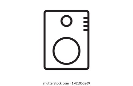 Icono de altavoz de audio en imagen vectorial de fondo blanco
