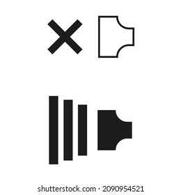 Conjunto de iconos del altavoz de audio. Concepto musical. botón Equipo. Elemento App. Diseño sencillo y plano. Ilustración vectorial. Imagen de archivo.