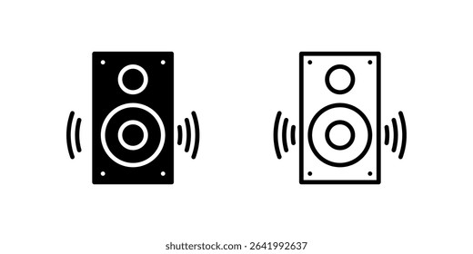 Audio speaker icon set for music systems, stereo, and multimedia setups