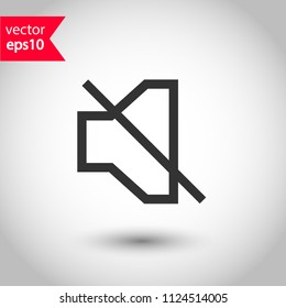 Audio speaker icon. Stereo sound speaker icon. Mute icon. Media speaker sign. EPS 10 vector sign. Studio background.