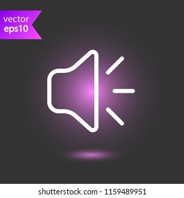 Audio speaker icon. Stereo sound speaker icon. Mute icon. Media speaker sign. EPS 10 flat symbol