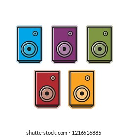 audio speaker icon variations isolated on white background vector illustration