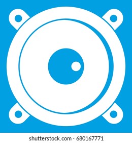 Audio speaker icon white isolated on blue background vector illustration