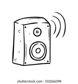 Audio Speaker Illustration With Doodle Art