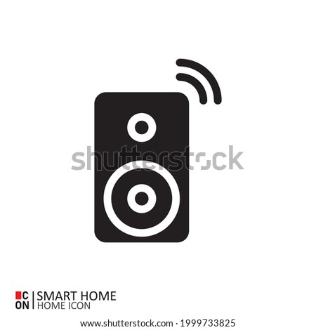 Audio speaker image. Vector image of smart home interface icon.