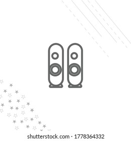 audio speaker isolated line icon for web and mobile