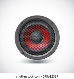 Audio speaker isolated on white background. Vector iilustration, eps10