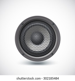 Audio speaker isolated on white background. Vector iilustration, eps10