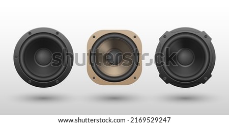 Audio speaker isolated on white background, vector illustration