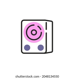 Icono de línea del altavoz de audio. signo de estilo lineal para concepto móvil y diseño web. Icono de vector de contorno de altavoz acústico. Símbolo, ilustración del logotipo. Gráficos vectoriales