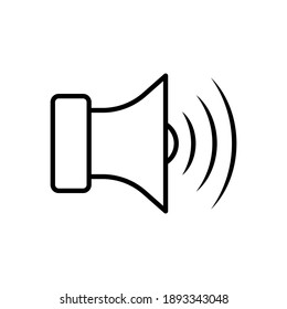Plantilla de vector de icono de línea de altavoz de audio