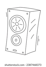 Audio Speaker Linear Vector Illustration