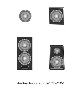 The audio speaker. Music column. Vector illustration