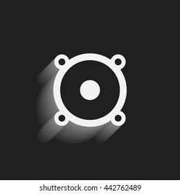Audio speaker on black background