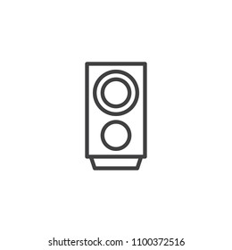 Audio speaker outline icon. linear style sign for mobile concept and web design. Loudspeaker simple line vector icon. Symbol, logo illustration. Pixel perfect vector graphics