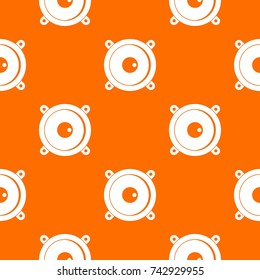 Audio speaker pattern repeat seamless in orange color for any design. Vector geometric illustration