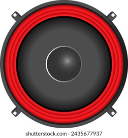 Audio speaker, realistic audio speaker icon isolated on white background. Vector, design illustration.