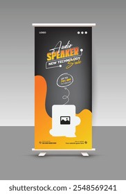 Audio Speaker Sale Roll-Up Banner Design Template und Black Friday Sale Display Stande Banner Design Layout