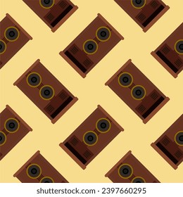 audio speaker seamless pattern. loud speaker box background pattern, creative and beautiful shape amazing studio stereo modern electronics loud speaker seamless pattern illustration design
