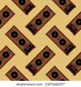 audio speaker seamless pattern. loud speaker box background pattern, creative and beautiful shape amazing studio stereo modern electronics loud speaker seamless pattern illustration design