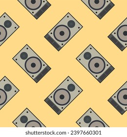 audio speaker seamless pattern. loud speaker box background pattern, creative and beautiful shape amazing studio stereo modern electronics loud speaker seamless pattern illustration design