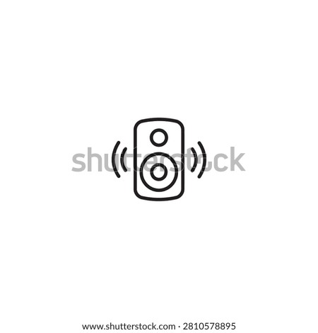 Audio speaker sound icon line art with broadcast technology electronic amplifier loudspeaker vibration communication acoustic playback