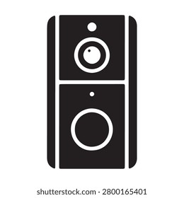 Audio speaker sound system equipment icon with equipment acoustic amplifier electronic playback