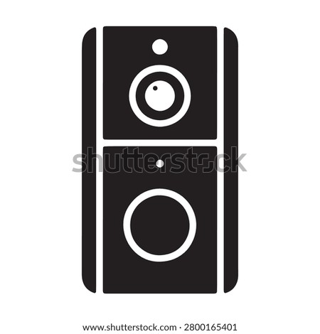 Audio speaker sound system equipment icon with equipment acoustic amplifier electronic playback